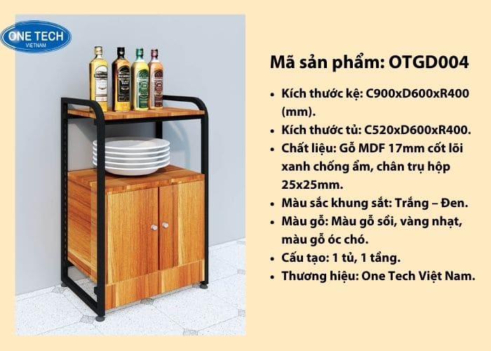 Kệ gia dụng 1 tầng kèm tủ