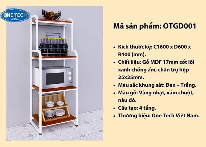 Kệ gia dụng 4 tầng đơn giản