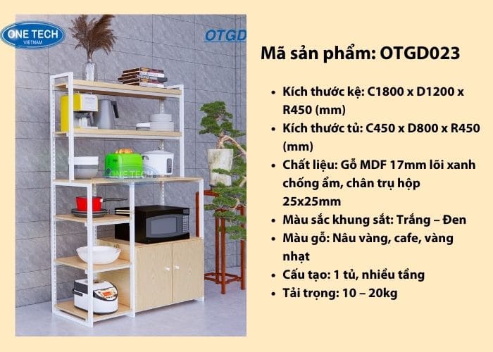 Kệ gia dụng nhiều tầng kèm 1 tủ