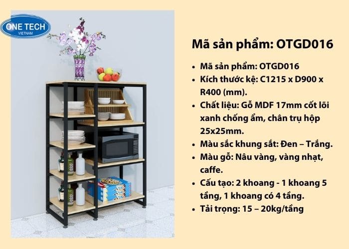 Kệ gia dụng Vũng Tàu thiết kế 2 khoang hiện đại